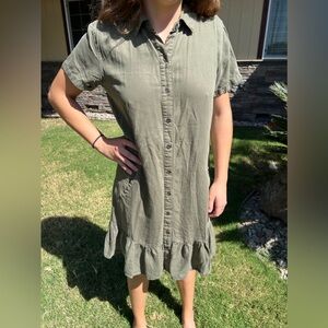 Velvet Heart Olive Tunic Dress (Small)